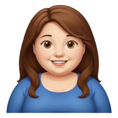 chubby lady with long brown hair sticker