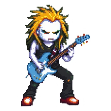 heavy metal concert, headbanging, electric guitar solo sticker