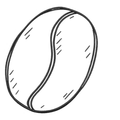hand drawn icon of a coffee bean sticker