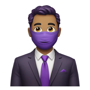 a man in a purple mask and the whole suit is also purple and looks like a cat sticker