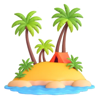 small tropical island with palm tree sticker