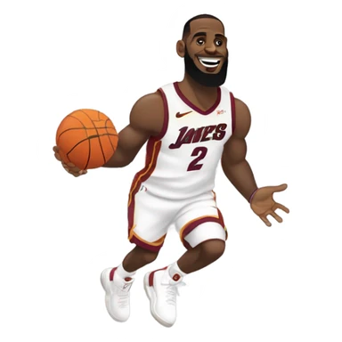 LeBron shooting a rocket in a basketball hoop sticker