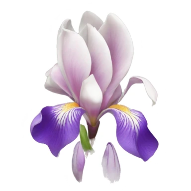 magnolia and iris flowers sticker