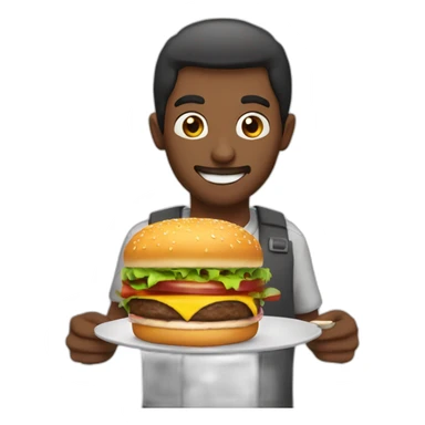 Homem comendo hamburguer  sticker