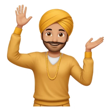 Male Punjabi is dancing on emoji emoji sticker