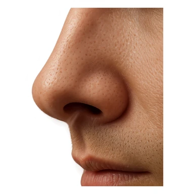 naso umano con respiro che entra, iperrealistica 4k sticker