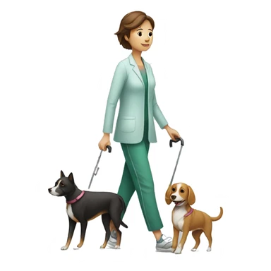 Lady, post surgery, walking a blind dog sticker