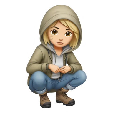 female squatter sticker