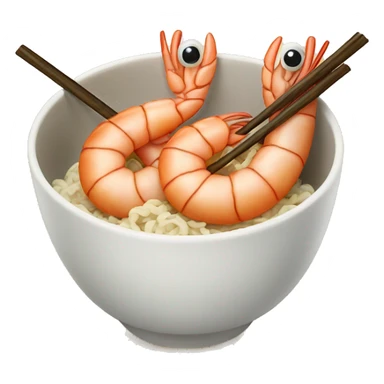 Shrimp holding chopsticks  sticker