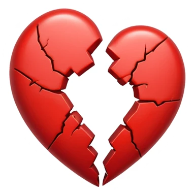 heart broken in half red sticker