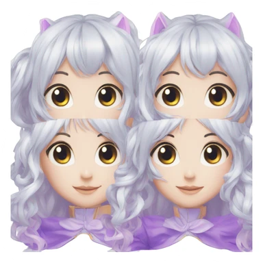 Magical anime girl 3/4 rotated head sticker