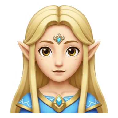 Zelda with long blonde hair and pointed ears sticker