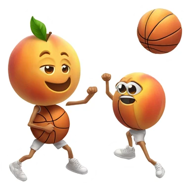Two Humanoid peaches playing basketball  sticker