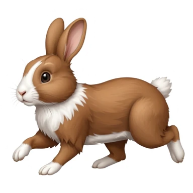 High resolution of a running farm rabbit sticker