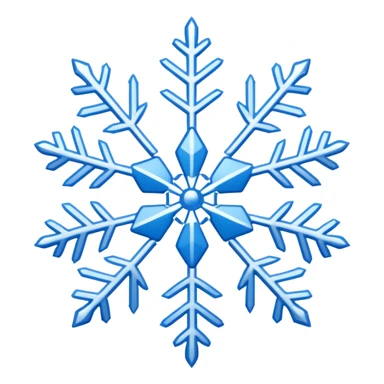 white snowflake with blue snowflake sticker