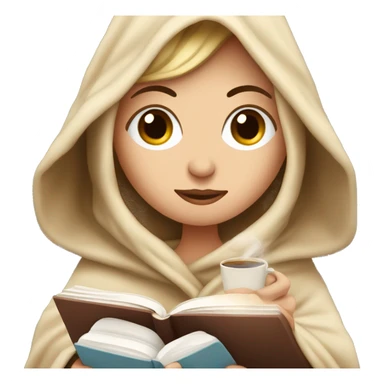 White Girl relaxed reading a book under a blanket with coffee in her hands sticker