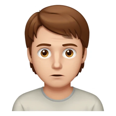 White guy confused face hazel eyes and brown hair sticker