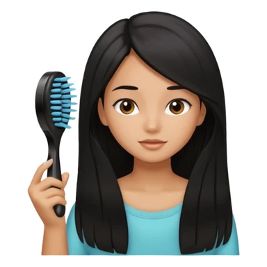 chica cuidando su cabello con productos  sticker