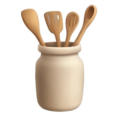 cooking utensils in a clay jar sticker
