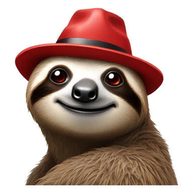 sloth with a red diamond and a linux hat sticker
