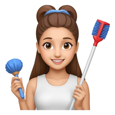 ariana grande holding toilet brush sticker