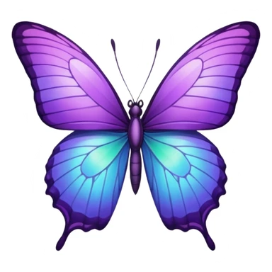 Purple butterfly with sharp ends on each wing sticker