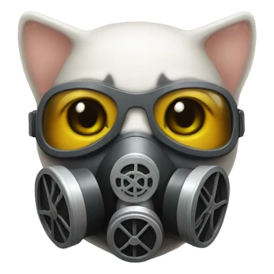 Kitty with Gas Mask sticker