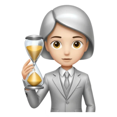 future Explorer with futuristic sandglass sticker