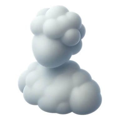person made entirely of convex fluffy clouds, shoulder up sticker