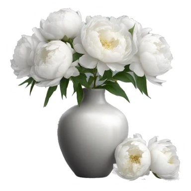 Realistic-light-grey-modern-vase-with-white-peonies sticker