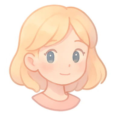 pastel toon style blonde girl's head, soft pastel colors, smooth shading sticker