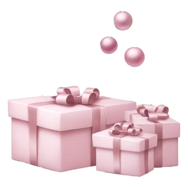 Light pink Christmas gifts under a white Christmas tree  sticker