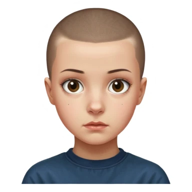 Eleven from stranger things with a buzz cut sticker