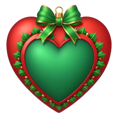 A Christmas-themed heart sticker
