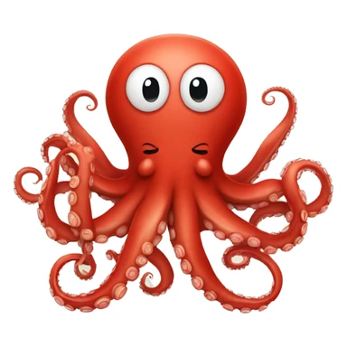 red cartoon octopus meditating sticker