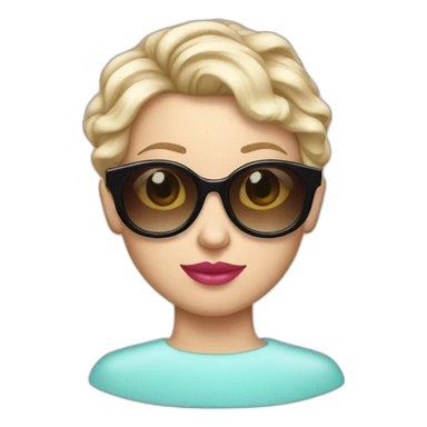 white girl sunglasses shorthair bubble gum sticker