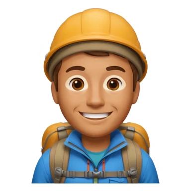 memoji face iphone: men hiking sticker