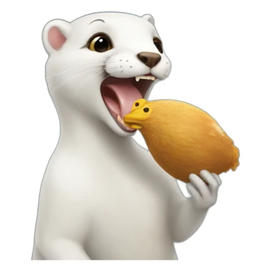 ermine eating a chicken sticker