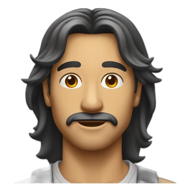 Homme cheveux très long sticker