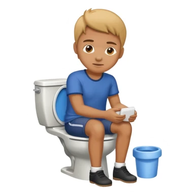 Pooping on a toilet sticker