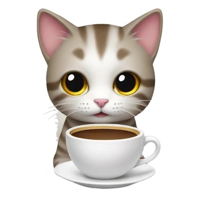 Mini cat with coffee sticker