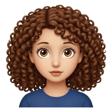 Curly-haired girl with big eyes sticker