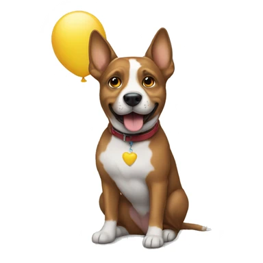 dog holding balloons  sticker