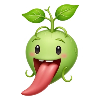 Tongue → tiny vine sprout (playful/sexy) sticker