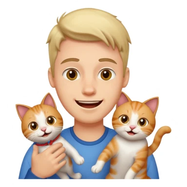 excited guy with a cat sticker