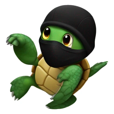 Turtle running with black ski mask  sticker