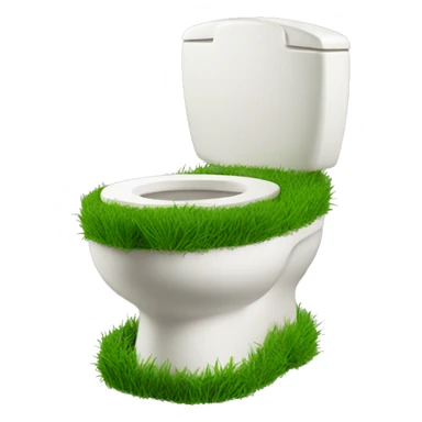 Toilet made out of grass sticker