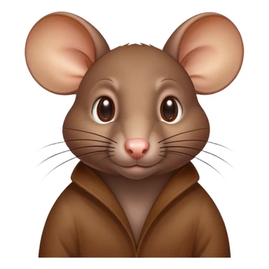Cinematic Noble Brown Rat Portrait Emoji, Poised and alert, with a sleek, agile build and a smooth, well-groomed coat of warm brown fur, beady, determined eyes, Simplified yet sharp and sophisticated features, highly detailed, glowing with a soft, dignified glow, high shine, intelligent and resourceful, stylized with an air of urban savvy, focused and attentive, soft glowing outline, capturing the essence of a watchful and confident rat that feels as though it could scurry out of the screen with effortless authority! sticker