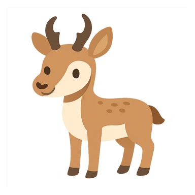 cute flat toon pronghorn antelope vector sticker