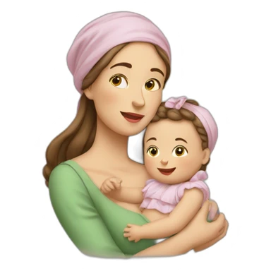 Femme française et son bébé sticker